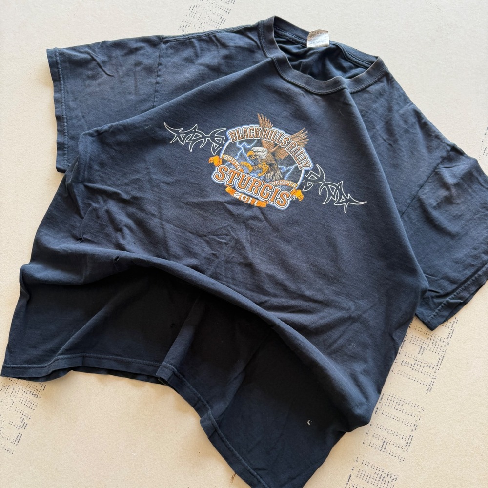 Y2K Sturgis Lightning Eagle Biker T-shirt